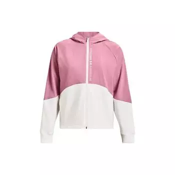 Under Armour Woven Full-Zip Color Block Hooded Jacket Women Jacket Pink 1369889-697