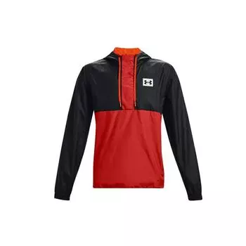 Under Armour Woven Series Alma Mater Color Block Half-Zip Hooded Sweatshirt Men topwear Glossy-Red 1366301-839 L