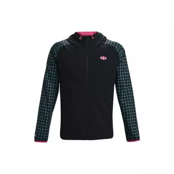 Under Armour Woven Series Hps Spliced Casual Sports Woven Hooded Jacket Men Jacket Black 1366434-001 XXL