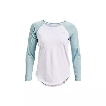 Under Armour Женская футболка с длинным рукавом для тренировок в стиле колор-блок, белая 1369884-101 XS