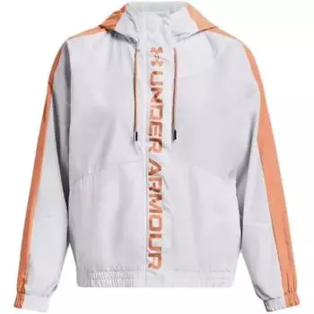 Under Armour Женская куртка с капюшоном и длинными рукавами, с принтом букв в стиле колор-блок, белая 1369845-101 S