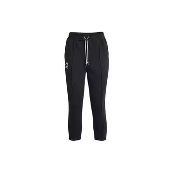 Under Armour Женские брюки с однотонным логотипом и манжетами на завязках, черные 1374463-001 XL