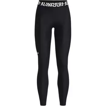 Under Armour Женские обтягивающие спортивные брюки с принтом логотипа и эластичным поясом, черные 1374134-001 S