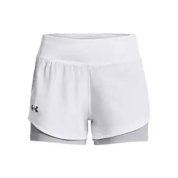 Under Armour Женские шорты Speedpocket Solid с высокой талией Slim Fit Two-In-One, белые 1377031-100 XL