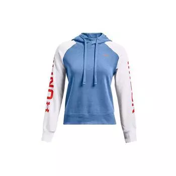 Under Armour Женские толстовки с капюшоном из флиса с логотипом и цветными блоками, цвет синий 1365861-488 M