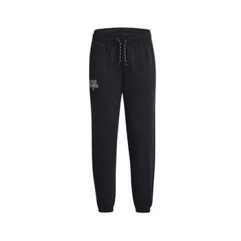 Under Armour Женские тренировочные брюки из плотного хлопка с принтом в виде мультяшных букв, черные 1379831-001 XL