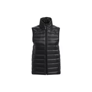 Under Armour Женский жилет с логотипом и воротником-молнией, однотонный, черный 1372647-001 M