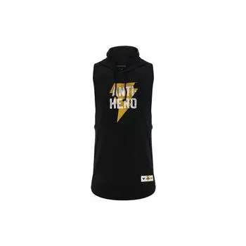 Under Armour Project Black Adam Project Rock Однотонный Принт Букв Толстовка с Капюшоном на Шнурке Спортивный Повседневный Жилет без Рукавов Мужской жилет 1377748-001 XL