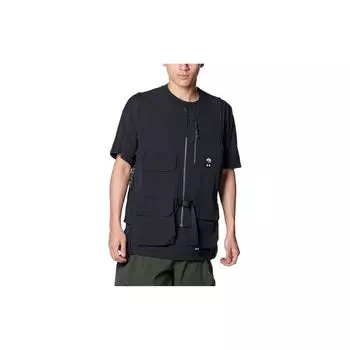 Under Armour Жилет унисекс с принтом логотипа, однотонный, с карманами, на молнии, черный 1387983-001 L