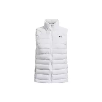 Under Armour Жилет женский с логотипом, однотонный, на молнии, с воротником, белый 1372647-100 XS