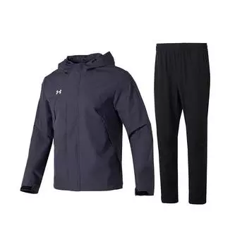 Under Armour Zip-Up Hooded Jacket And Comfortable Drawstring Pants Casual Sports Set Men sets 23600401-013+23600701-001 XL