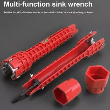 Under sink wrench faucet tool Multifunctional metal non-slip faucet wrench set Slotted design faucet nut wrench tool