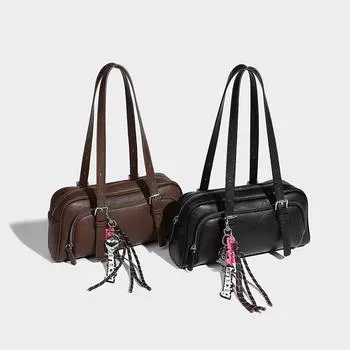 Новая вместительная сумка Boston для осени и зимы, универсальная сумка через плечо высокого класса темно-коричневого