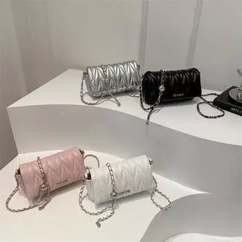 Underarm Bag New Trendy and Fashionable Wrinkled Bag French Niche Chain Bag Women s Casual Square Bag Crossbody Bag