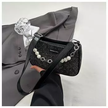 Underarm bag women s spring new trendy fashion high-value shoulder bag niche crossbody pillow bag чёрный