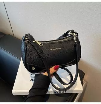 Underarm work commuter bag women s large-capacity new autumn and winter retro versatile single shoulder oblique span bag чёрный