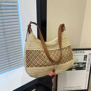 Underarm woven bag women s summer trend versatile straw woven bag large capacity casual shoulder women s bag