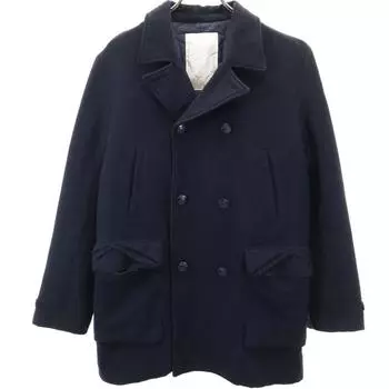 UNDERCOVER Сделано в Японии Шерстяное двубортное пальто 2 Темно-синее Мужское Б/У