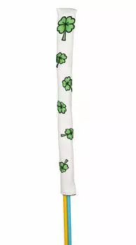 UnderFit Golf Alignment Stick Cover Alignment Stick Cover for Tour Sticks for 2 Sticks Embroidered Synthetic Leather Design Skull, Clover, Vest,