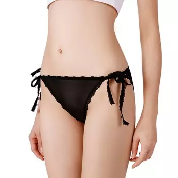 Underpants G String Low-waist Cotton Crotch Lace Panties Sexy Briefs Solid Color Bandage Thong темно-синий