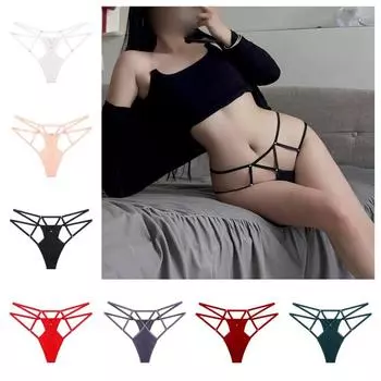 Underpants Sexy G Strings Y2k Ice Silk Panties Seamless Sexy Hollow Out Thongs Underwear