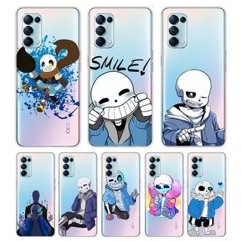 Undertale Sans Anime для OPPO Reno7 SE 6 5 ZF 4G 5G Find X2 X3 Neo Lite Pro Plus прозрачный мягкий чехол для телефона OPPO Reno5 F 4G