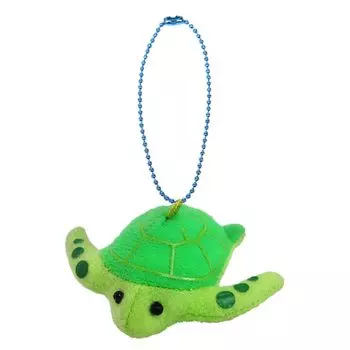Underwater Walk Friend Mascot Keychain Mascot Strap Ball Chain Stuffed Fish Sea (Green Turtle)