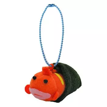 Underwater Walk Friend Mascot Keychain Mascot Strap Ball Chain Stuffed Fish (Moss Ginpo)
