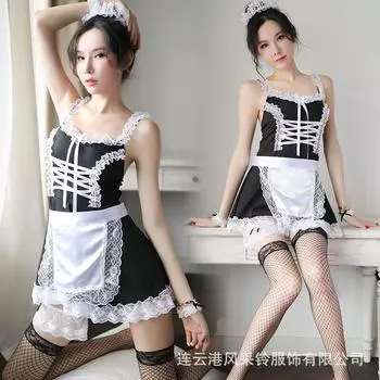 Нижнее белье Взрослое Сексуальное нижнее белье Сексуальное кружевное платье горничной Соблазнение Костюм горничной average size