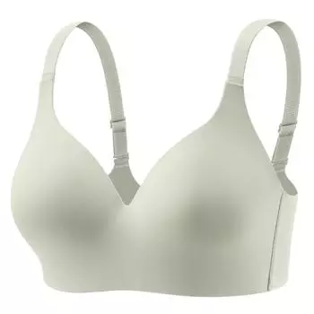 Underwear gather and top support Solid color women s rimless bra bra 34/75AB cup