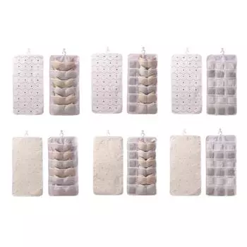Underwear Hanging Organizer Closet Storage Pockets Mesh Bag Dual-Sided Wall Organizer for Underpants Bra Socks