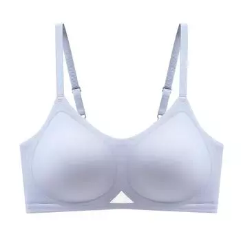 Underwear new seamless girl gathering anti-sagging anti-expansion styling upper support bra no steel ring beautiful back bra S Size [85-50kg] мятный зеленый