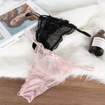 Underwear Sexy Briefs Female Hollow Out Women s Dots Panties Mesh Panties Lace Thong G String M