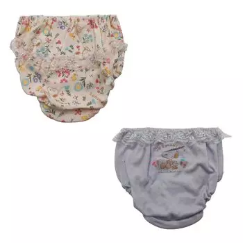 Нижнее белье Snoopy Шорты для девочек Набор из 2 штук Хлопок Блестящие оборки Snoopy B [Peanuts] 100%