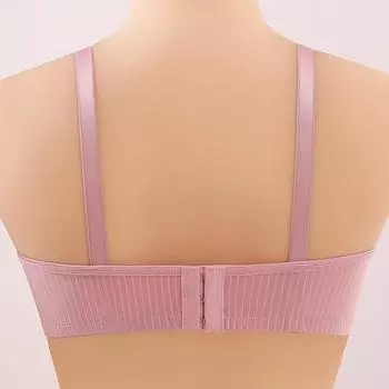 Underwear [striped model] in the elderly bra thin mother comfortable no steel ring bra 36/80B cup чёрный