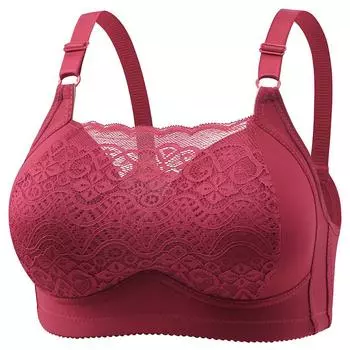 Underwear tube top type thin mold cup in the elderly comfortable four-breasted women s bra 36/80C cup оранжевый