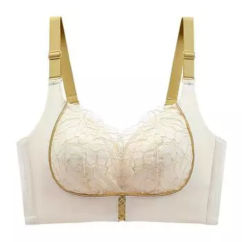 Underwear women gather without steel ring adjustment typeback underwear comfortable and breathable non-markingback bra cover 34/75BC светло-зеленый