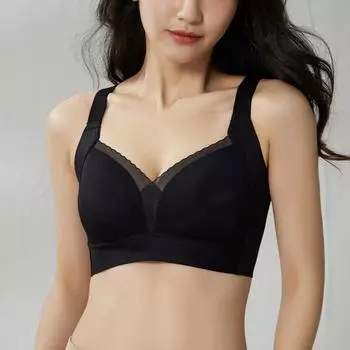 Нижнее белье женское с полной чашкой тонкое студенческое большой размер собирающее грудь антипровисающий бюстгальтер 34/75B зелёный