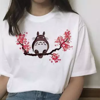 Унесенные призраками футболка с тоторо femme, футболка с японским рисунком для женщин, harajuku, Миядзаки, Хаяо, аниме, сгусток, женские футболки 2XL белый