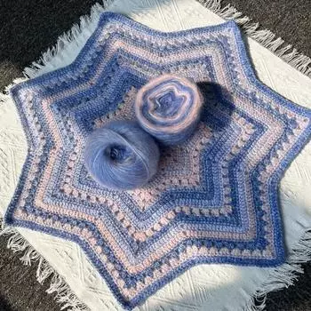 Unfinished Gradient Seven Star Blanket Crocheted Star Knitted Blanket For Girlfriend and Mom Gift Style 5