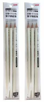 uni Mark Sheet Pencil for Exams and Tests Plain Pattern Pencil HB 3 Pieces 3P HB Pieces 2 [Белый] Белый/W (3 сумки)