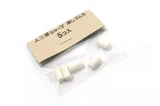 Сменный ластик для механического карандаша Uni S, 4 шт. (СКС) белый