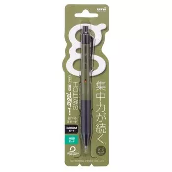 uni Mitsubishi Pencil механический карандаш Alpha Gel Switch 0.5 темно-оливковый M51009GG1P.18