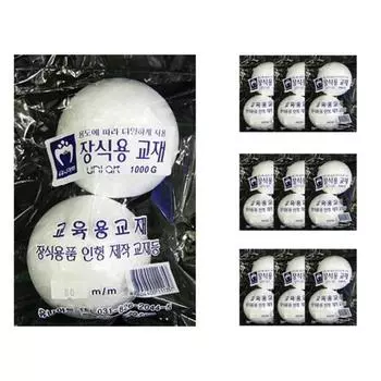 Uniart 1000 Белый шарик из пенопласта 80мм, 10 штук, корейские игрушки