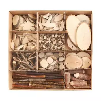 Uniart Natural Wood A Making Craft Набор из 12 предметов, Дерево, 1 комплект, Корейские игрушки