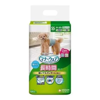 Unicharm как подгузники Manners wear для мальчиков и маленьких SS джинсовая ткань 44 простыни x 2 [Продается комплект] долгосрочные собаки, размер и полосы, джинсовый