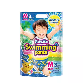 unicharm moony water play pants blue m 3 pieces