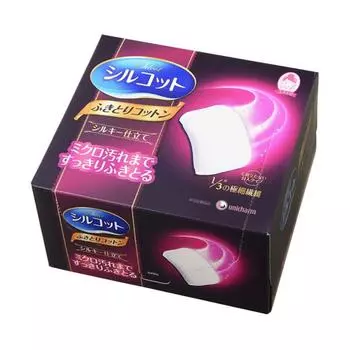 UNICHARM Silcot Peeling Cotton хлопковые паффы для отшелушивания, 32 шт