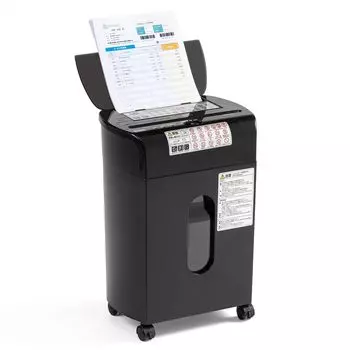 Уничтожитель бумаг Sanwa Direct, коммерческий, с автоматической подачей, автоматическое уничтожение 60 листов, микрорезка, 20 минут непрерывного использования, совместимый с небольшим компактным объемом 13,5 л