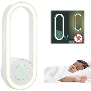 Уничтожитель комаров со светодиодной подсветкой для кемпинга, спальни, кухни, офиса, дома (белый)